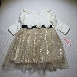 Nanette Baby, Glitter and Sequin Rose Dress,